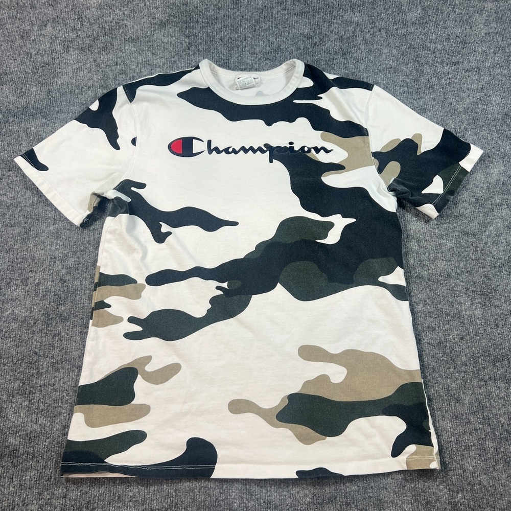 Champion Heritage T Shirt Mens LArge Multicolor Camouflage Cotton Short Sleeve